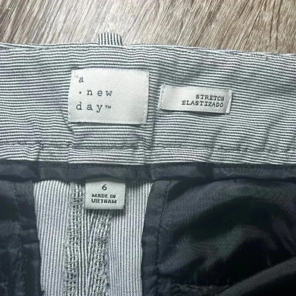 Womens a new day Grey Stripe Dress Pants - 6 - Picture 7 of 7